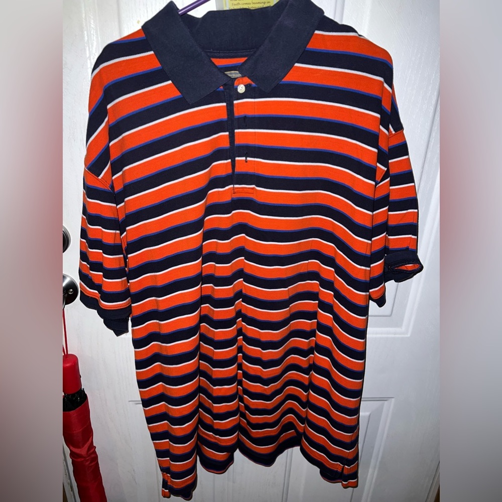 Foundry mens short sleeve polo 4XL orange black white and royal
